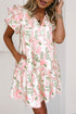 Floral Contrast Edge Layered Short Sleeve Mini Dress
